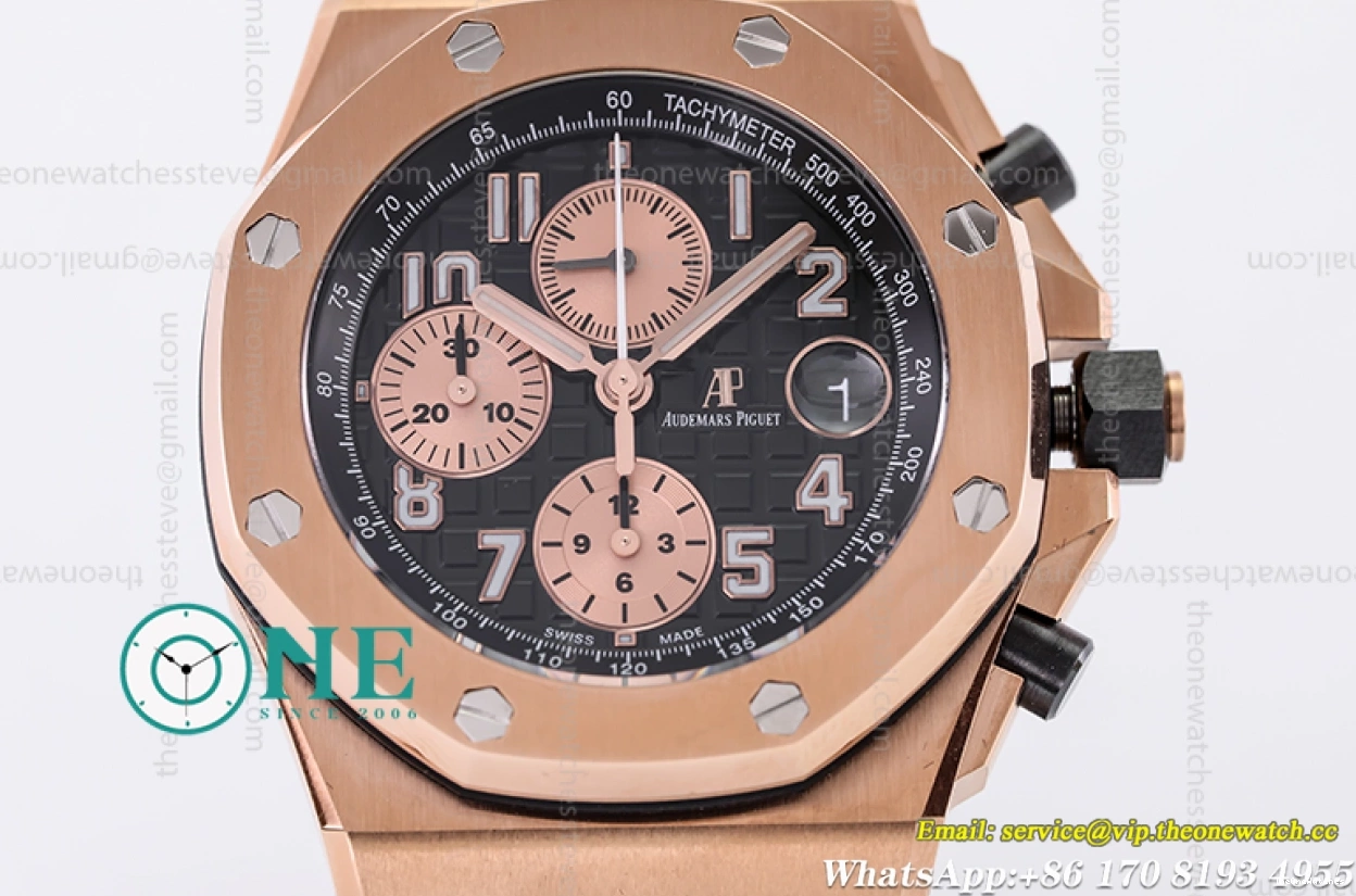 Audemars 42MM 26470OR Black LE Oak 2019 Offshore RG Royal JF Piguet- A3126 0130
